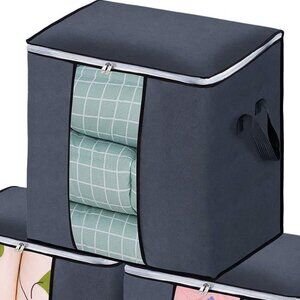 Hersolm 90L Clothes Storage with Handles in Gray - SET OF 3